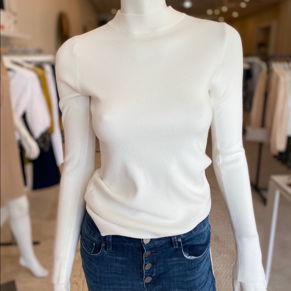 Off White Mock Neck Sweater